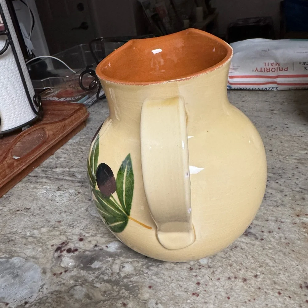 Crate & Barrel Ceramic Oliva Pitcher
